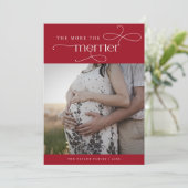 AUDREY Red Schattige Kerstzwangerschapsaankondigin Feestdagenkaart (Staand voorkant)