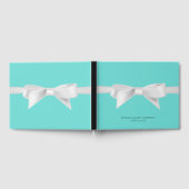 Audrey Teal Witte Boog Moderne Bruiloft Bruids- Gastenboek (Volledig)