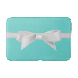 Audrey Teal Witte Strik Modern Glam Badmat