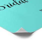 Audrey Teal Witte Strik Modern Glam Sweet 16 Feest Poster (Hoek)