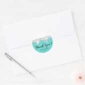 Audrey Teal Witte Strik Modern Glam Sweet 16 Feest Ronde Sticker (Envelop)