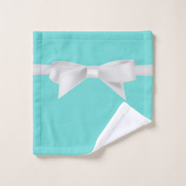 Audrey Teal Witte Strik Moderne Glam Bad Handdoek