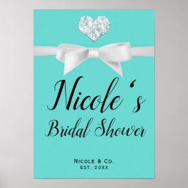 Audrey Teal Witte Strik Moderne Glam Sweet 16 Fees Poster