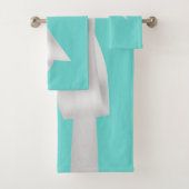 Audrey Teal Witte Strik Moderne Glamour Bad Handdoek (Insitu)
