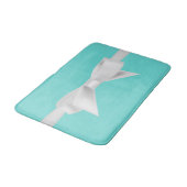 Audrey Teal Witte Strik Moderne Glamour Badmat (Gekanteld)
