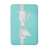 Audrey Teal Witte Strik Moderne Glamour Badmat (Voorkant Verticaal)