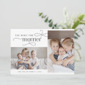 AUDREY Vintage Christmas Kaart Geboorteaankondigin (Staand voorkant)