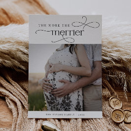 AUDREY Vintage Kerst Zwangerschapsaankondiging Feestdagenkaart