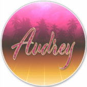 Audrey Vorname Name golden pink Aufkleber Sticker (Voorkant)