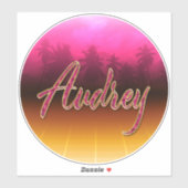 Audrey Vorname Name golden pink Aufkleber Sticker (Vel)