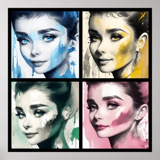 Audrey watercolor 4/4 all in one poster (Voorkant)