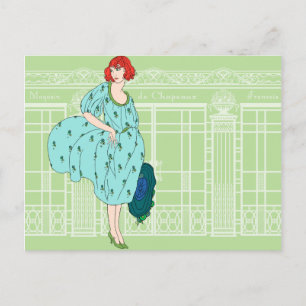 Audrey's Parisian Pet Shop - Franse Art Deco Briefkaart