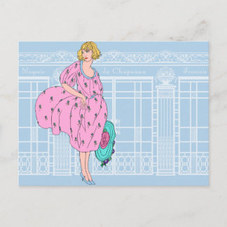Audrey's Parisian Pet Shop - Franse Art Deco Briefkaart