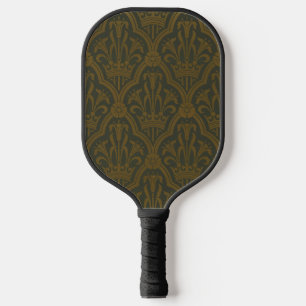 Audsley Antieke Gouden Lelie Kroon Groen Damast Ku Pickleball Paddle