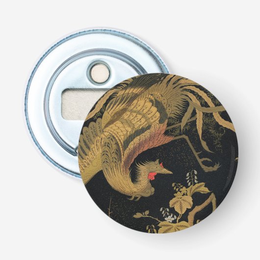 Audsley Mythische Howo-vogel: 1884 Japanse Feniks Button Flesopener (Voorkant)