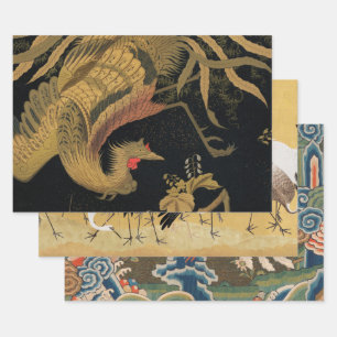 Audsley Mythische Howo-vogel: 1884 Japanse Feniks Inpakpapier Vel