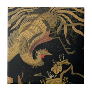 Audsley Mythische Howo-vogel: 1884 Japanse Feniks Tegeltje