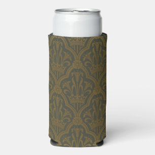 Audsley Vintage Goud Lelie Kroon Groen Damast Kuns Seltzer Blikjeskoeler