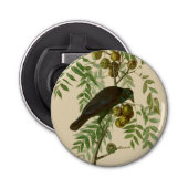 Audubon American Crow Black Bird Button Flesopener (Voorkant)