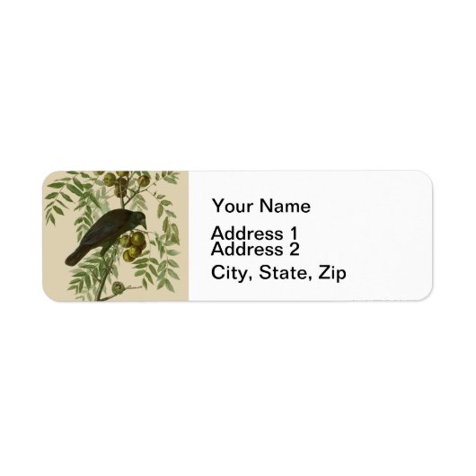 Audubon American Crow Black Bird Etiket (Voorkant)
