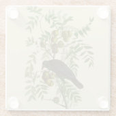 Audubon American Crow Black Bird Glazen Onderzetter (Achterkant)