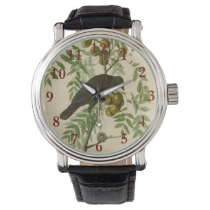 Audubon American Crow Black Bird Horloge