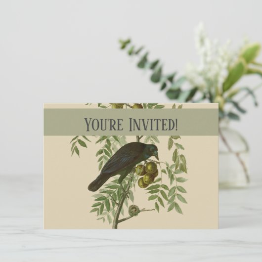 Audubon American Crow Black Bird Kaart (Staand voorkant)