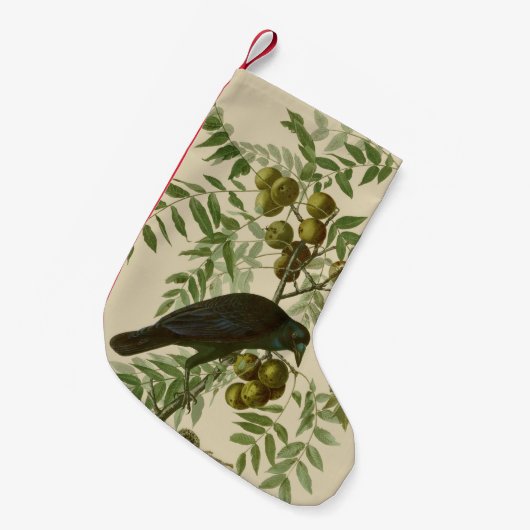 Audubon American Crow Black Bird Kleine Kerstsok (Voorkant (Hangend))