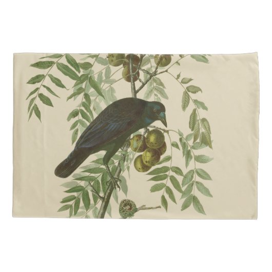Audubon American Crow Black Bird Kussensloop (Achterkant)