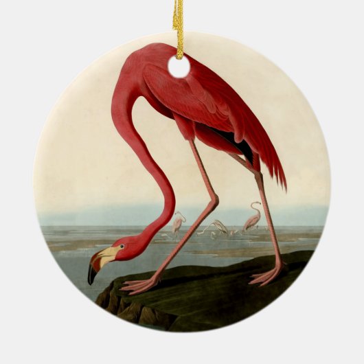 Audubon American Flamingo Keramisch Ornament (Achterkant)