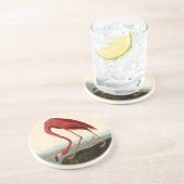 Audubon American Flamingo Zandsteen Onderzetter (Zijkant)