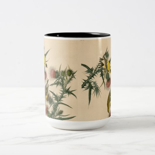  Audubon American Goldfinch Bird Painting Tweekleurige Koffiemok (Center)