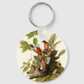Audubon American Robin Wildlife Bird Sleutelhanger (Voorkant)