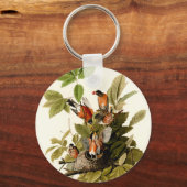 Audubon American Robin Wildlife Bird Sleutelhanger (Voorkant)