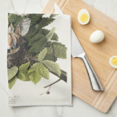 Audubon American Spring Robin Bird Illustratie Theedoek (Quarter Fold)
