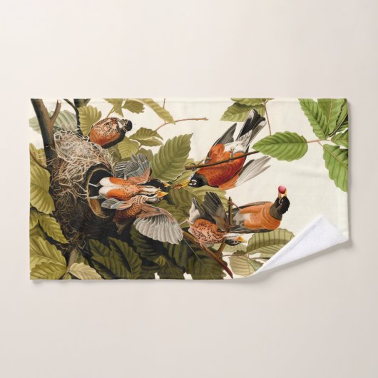 Audubon Amerikaanse Robin Wildlife Bird Illustrati Bad Handdoek (Handdoek)
