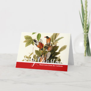 Audubon Amerikaanse Robin Wildlife Bird Illustrati Feestdagen Kaart