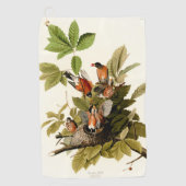 Audubon Amerikaanse Robin Wildlife Bird Illustrati Golfhanddoek (Voorkant)