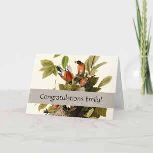 Audubon Amerikaanse Robin Wildlife Bird Illustrati Kaart