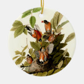 Audubon Amerikaanse Robin Wildlife Bird Illustrati Keramisch Ornament (Voorkant)