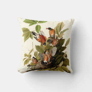 Audubon Amerikaanse Robin Wildlife Bird Illustrati Kussen