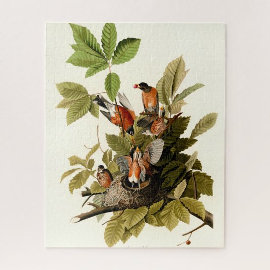 Audubon Amerikaanse Robin Wildlife Bird Illustrati Legpuzzel (Verticaal)