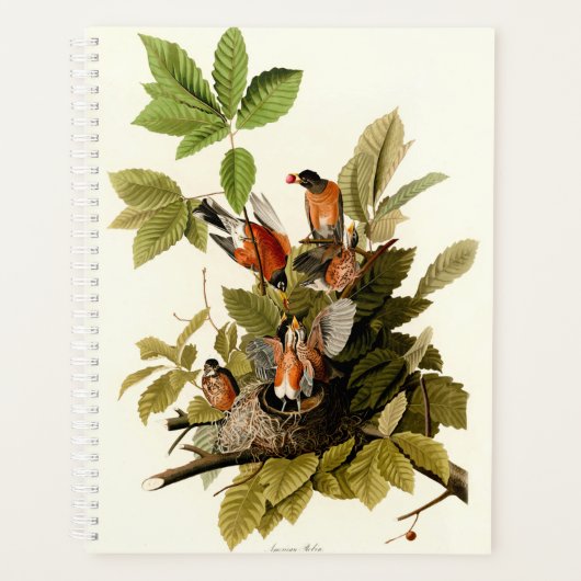 Audubon Amerikaanse Robin Wildlife Bird Illustrati Planner