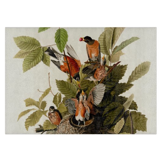 Audubon Amerikaanse Robin Wildlife Bird Illustrati Snijplank (Voorkant)