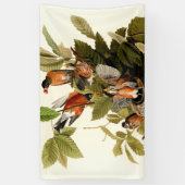 Audubon Amerikaanse Robin Wildlife Bird Illustrati Spandoek (Verticaal)