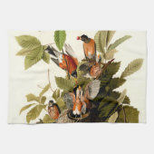 Audubon Amerikaanse Robin Wildlife Bird Illustrati Theedoek (Horizontaal)