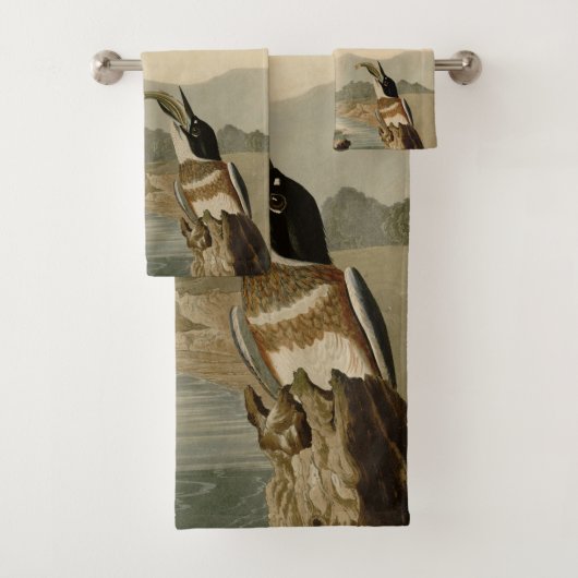 Audubon Belted Kingfisher Wildlife Bird Bad Handdoek (Insitu)