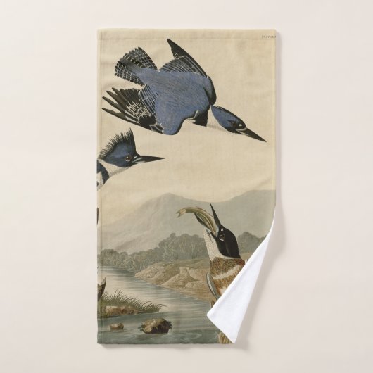 Audubon Belted Kingfisher Wildlife Bird Bad Handdoek (Handdoek)