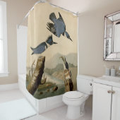 Audubon Belted Kingfisher Wildlife Bird Douchegordijn (In situ)