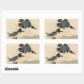 Audubon Belted Kingfisher Wildlife Bird Rechthoekige Sticker (Vel)